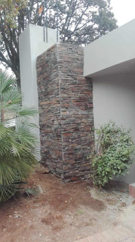 Column building, plaster, rock cladding and painting by the best Johannesburg construction Company