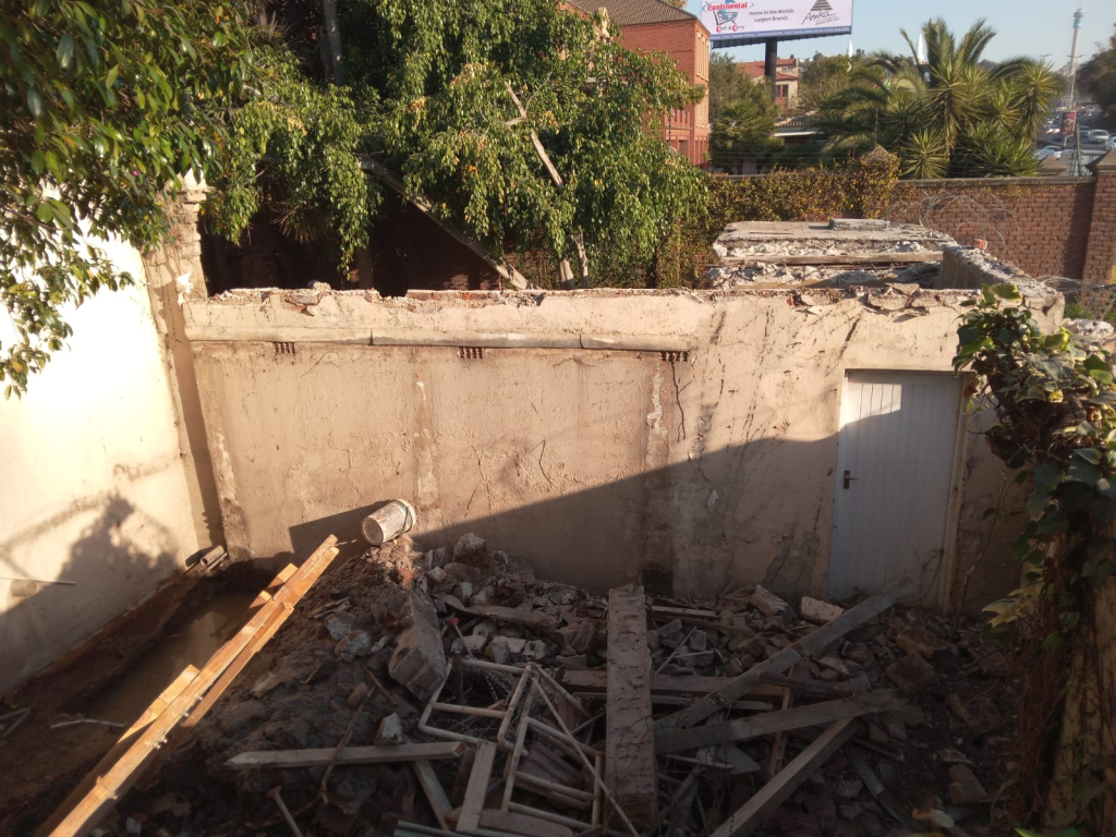 Building demolition in Houghton Estate