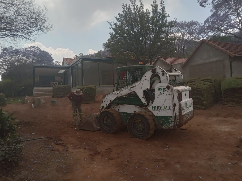 Earth moving and landscaping by Newlands building project in Westcliff, Johannesburg